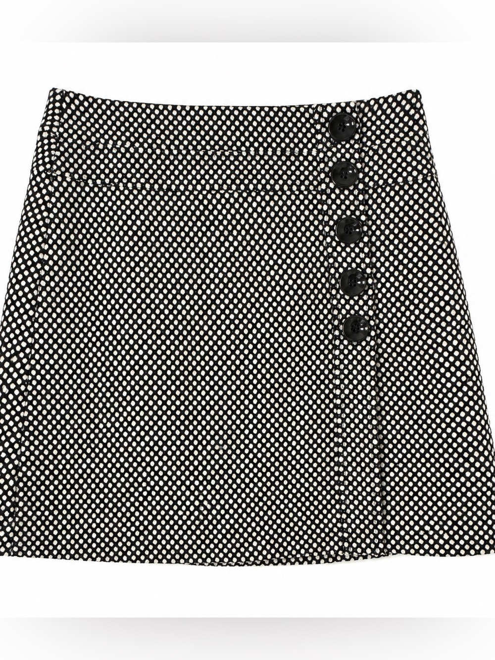 Talbots wool preppy skirt size 4 petite black and white